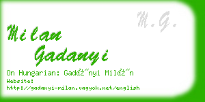 milan gadanyi business card